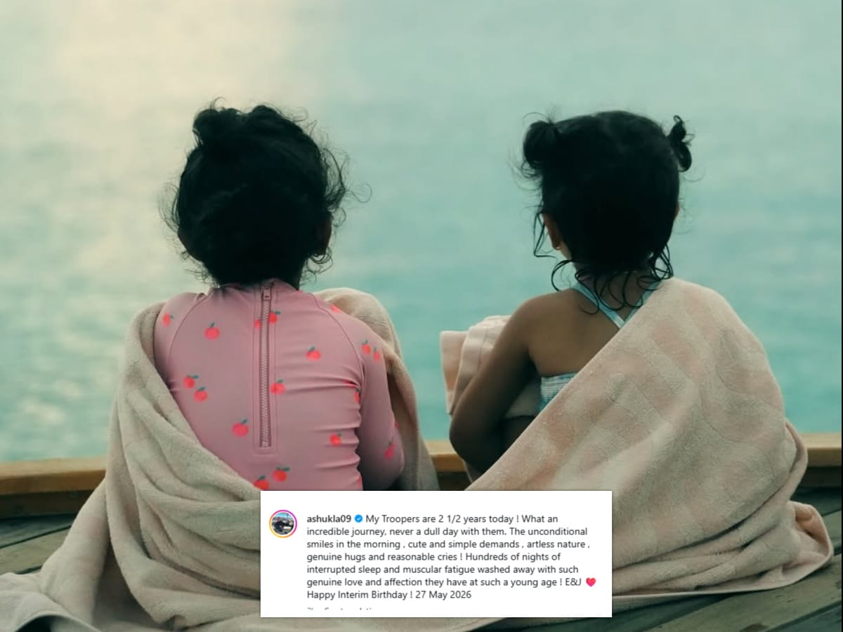 Rubina dilaika and abhinav shukla twin daughter E&J