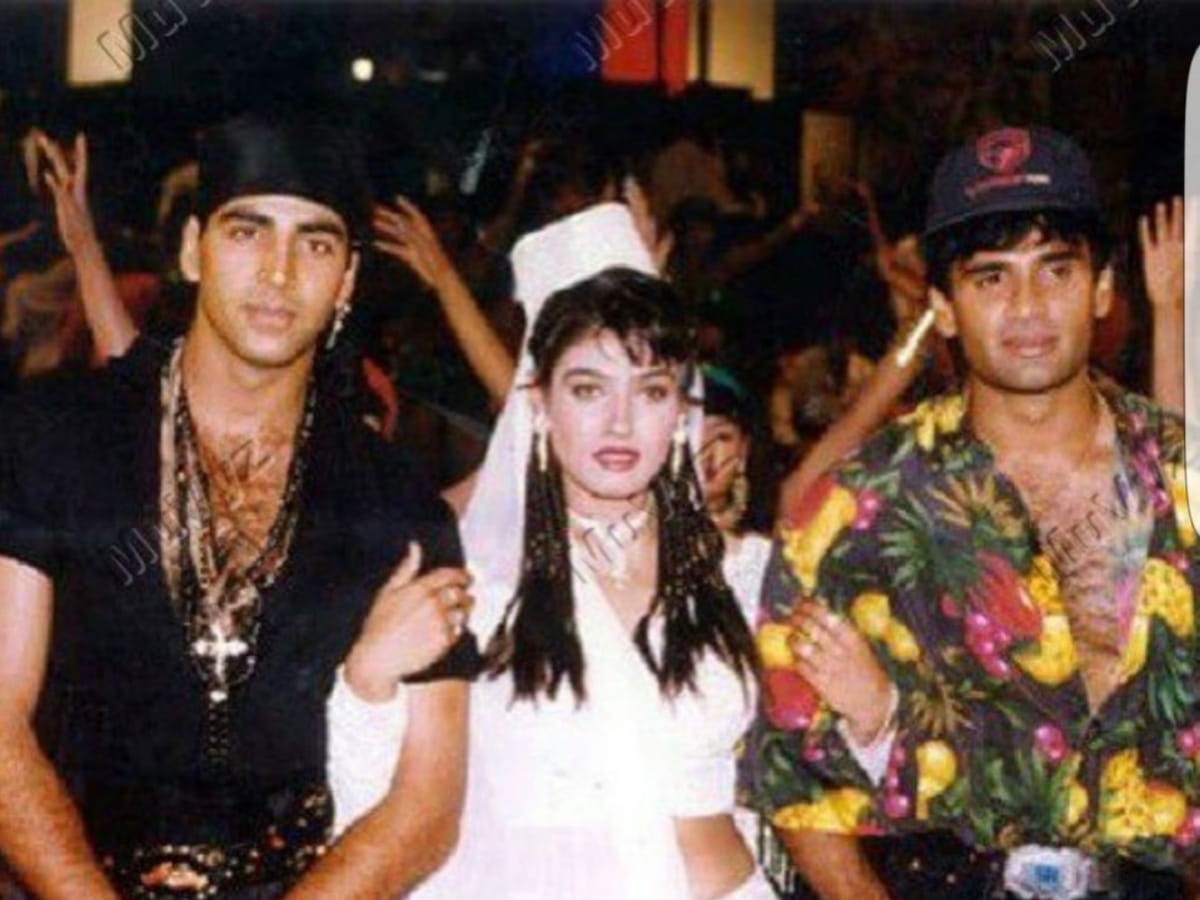 Raveena Tandon with akshay nad suniel
