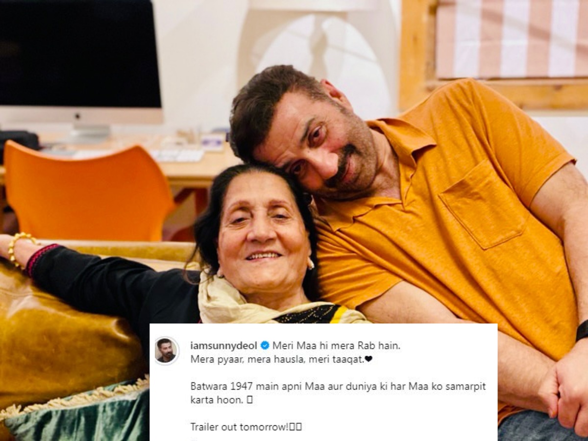 sunny deol with mother prakash kaur