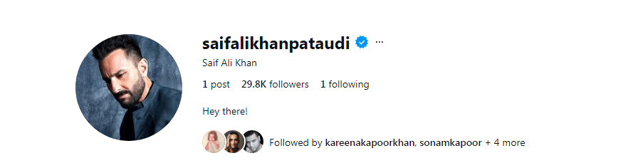Saif Instagram Debut